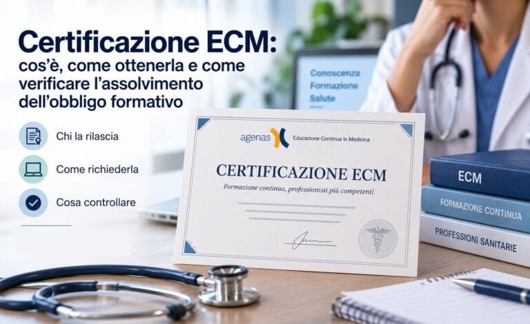 Certificazione ECM: cos’è, come ottenerla e come verificare l’assolvimento dell’obbligo formativo